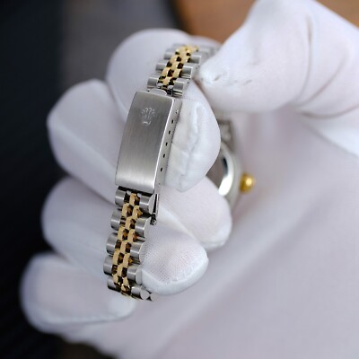 Rolex Datejust 69713 Ladies 18KY & SS Brown Diamond Dial Fluted