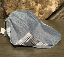 Cremieux Collection Hat Flat Cap Cabbie Newsboy Hat S/M Chambray Plaid NWT