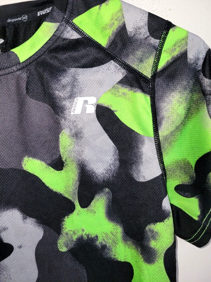 Camisa Atlética Russell Dri Power 360 Gris Verde Camuflada Niños XL (14-16) Foto 3 de 4