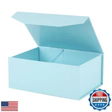 OBMMIRAO Upgrade 3PCS Blue Gift Box 9.5x7x4 Inches, Sturdy With Lid for Packa