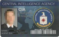Central Intelligence Agency CIA Novelty ID Made on Metal/Aluminum