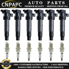 Cnpapc 6*Ignition Coil &Spark Plug for Hyundai Santa Fe Kia Sorento Sedona UF546