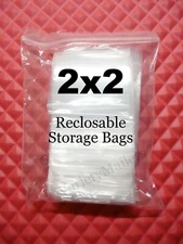 300 Reclosable Plastic Storage Bags 2x2 Clear 2 Mil Seal-Top Baggies
