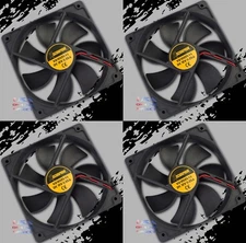 4pc Square Rotary Quiet 3" Cooling Fan Slim 12 Volt Marine Automotive Computer 