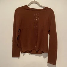 Danier Canada Sweater Size M Brown Silk /wool /cashmere Blend