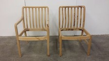 Pair of Dining Host Accent Chairs Wooden Frames USA Made