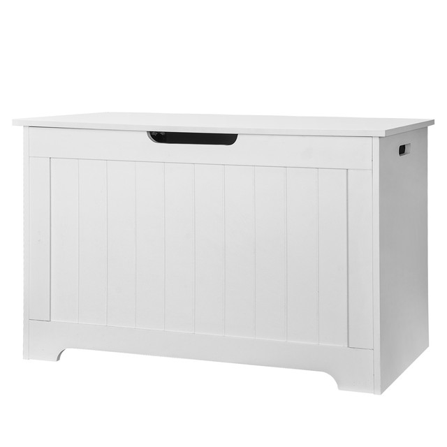 white wooden toy box chest