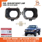 Pair Headlight Housing Lamp Backing Plate Trim for Toyota Pickup LN50 LN56 83-88
