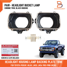 Pair Headlight Housing Lamp Backing Plate Trim For Toyota Pickup Ln50 Ln56 83-88 Pair Headlight Housing Lamp Backing Plate Trim For Toyota Pickup Ln50 Ln56 83-88