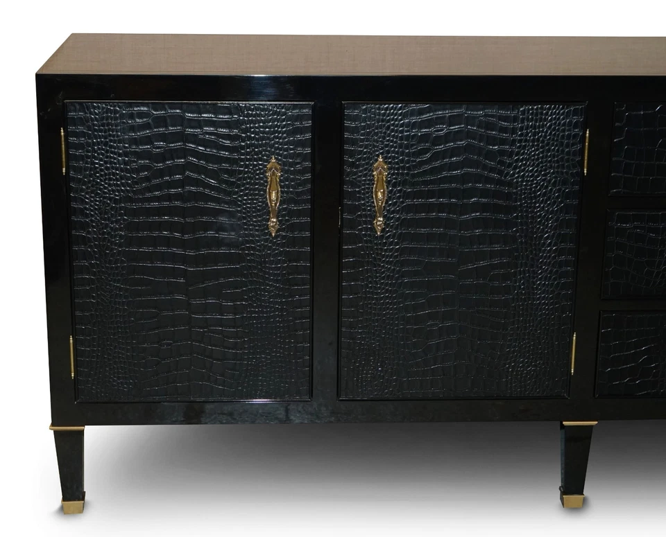 RALPH LAUREN £27,895 BROOK STREET CHEST OF DRAWERS SIDEBOARD ALLIGATOR LEATHER - Image 3 of 4