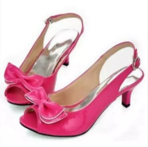 Damenschuhe Pfennigabsatz Peeptoe-Slingpumps Sandalen Übergröße - Bild 25 von 26