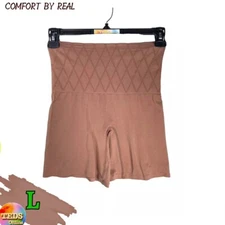 NWOT COMFORT BY REAL Women’s L Shapewear Seamless Shaping Short Brown