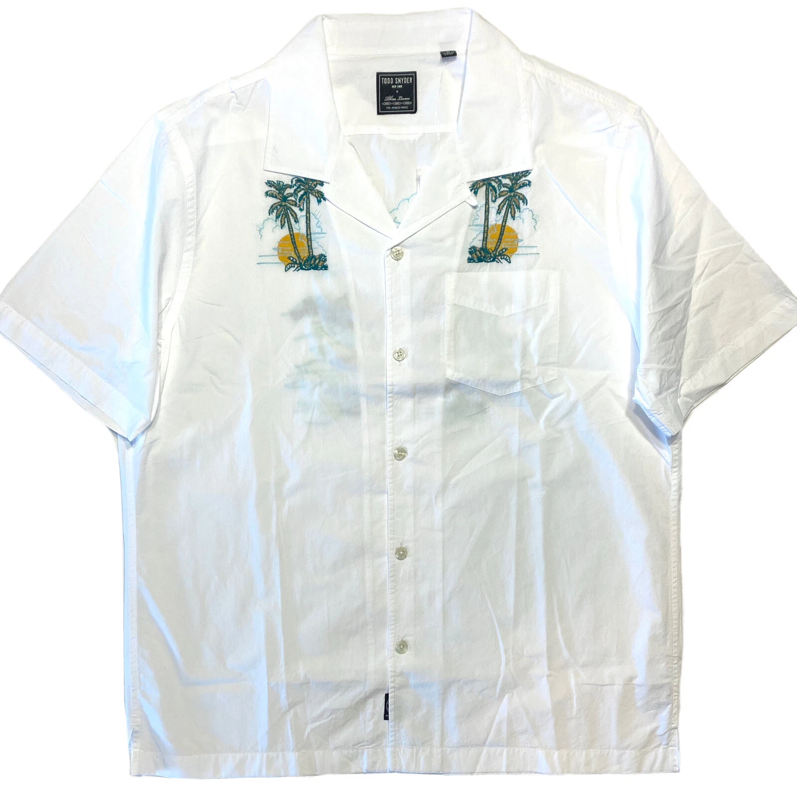 TODD SNYDER Mens Surf Embroidery Camp Collar Short Sleeve Shirt White -MSRP $198
Opens in a new wind