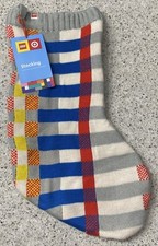 20" Color Block Stripe Sweater Christmas Holiday Stocking LEGO Collection Target
