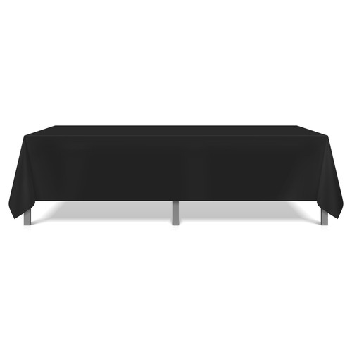 6 Pack of Polyester Reusable Tablecloths - 52 x 114 - White or Black - 第 2/18 張圖片