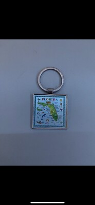 Vintage Florida Key Chain: Florida Map, Florida State, Destin Florida Key Chain