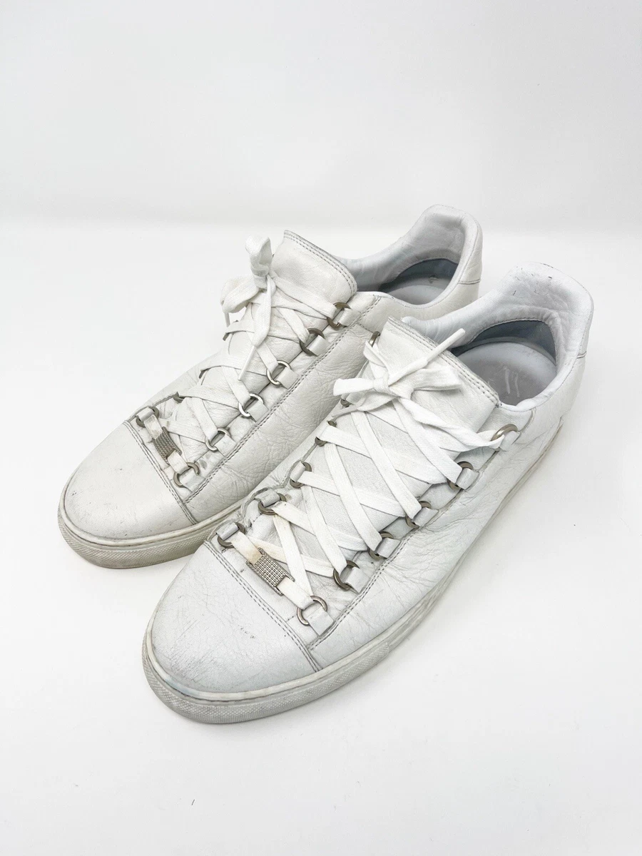 Balenciaga Arena Creased Leather Low Top Sneakers In