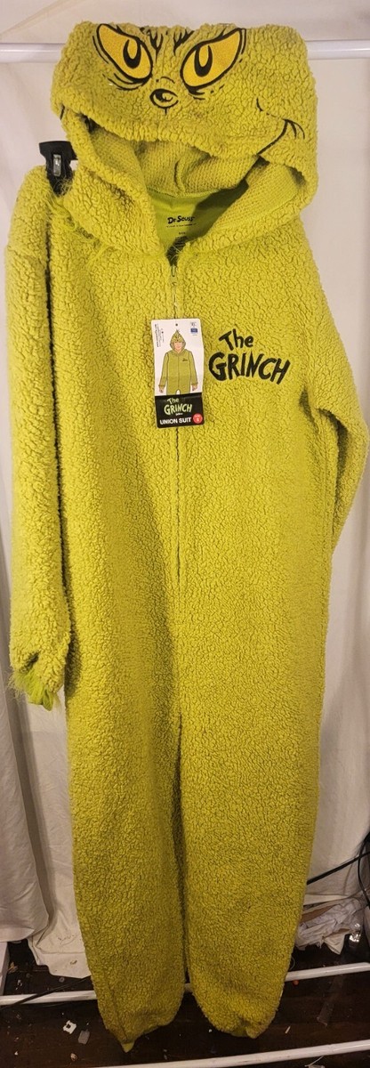 The Grinch Green One Piece Pajama Union Suit or Costume-Men's size S