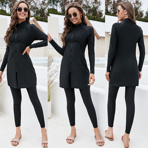 Muslim Women Full Cover Swimwear Burkini Set Islamic Modest Swimsuit Arab Suit
