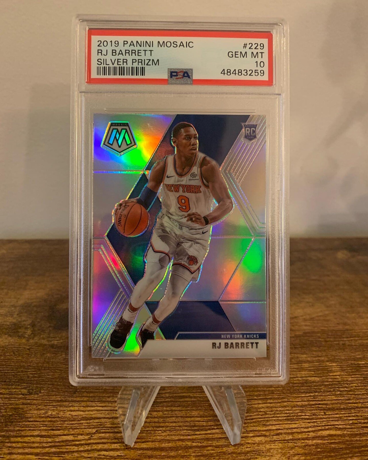 2019-20 PANINI MOSAIC #229 RJ BARRETT SILVER PRIZM RC ROOKIE PSA 10 GEM MINT