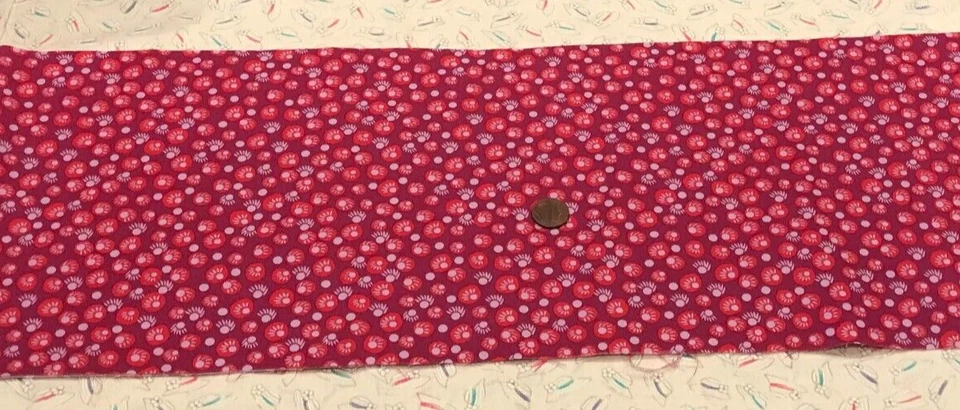 "Bright Eyes" Red Lavendar on Purple *FreeSpirit * 100% Cotton Remnant* 8" x 22" - Image 3 of 4