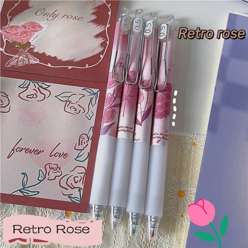 Black Ink Tulips With Clip Ball Point Pen Neutral Pen Gel Pens