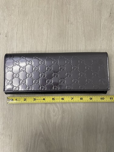 Gucci Purple Patent Leather Guccissima Embossed Broadway Clutch - Picture 2 of 15