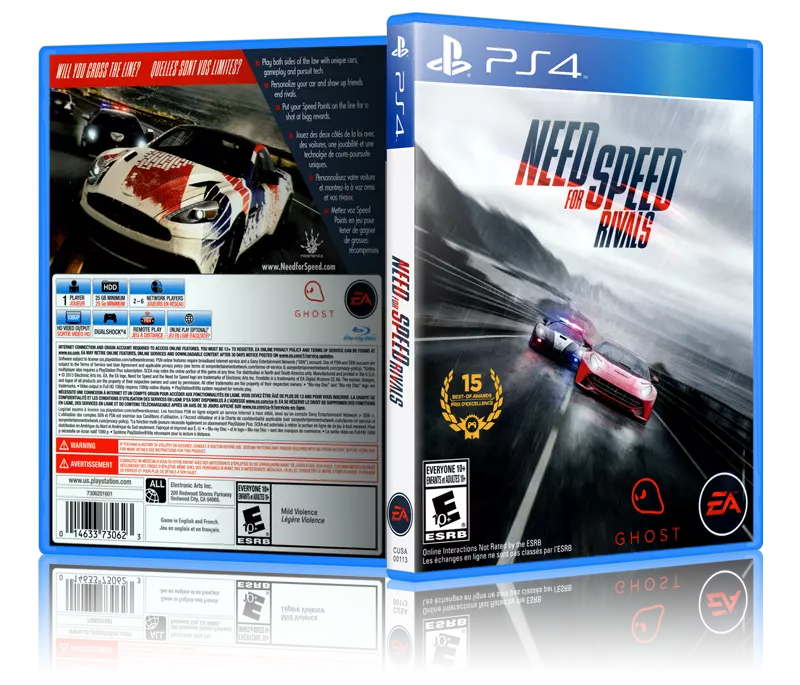 Need for Speed: Rivals - Replacement PS4 Cover and Case. NO GAME