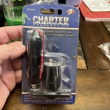 12V Cigarette Socket Lighter Power Plug Outlet Adapter Male + Female Boat Car