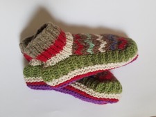 Gestrickte Mokassins Pantoffel Original aus Nepal, 100% Baumwolle ca. 34-38
