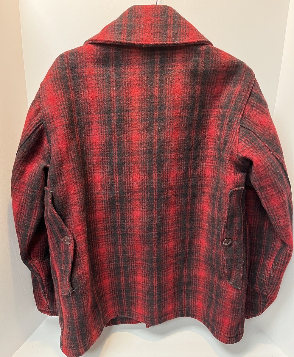 50s WOOL RICH  マッキーノコート Woolrich 40's/50's Mackinaw Wool Jacket Size 44 Red Black