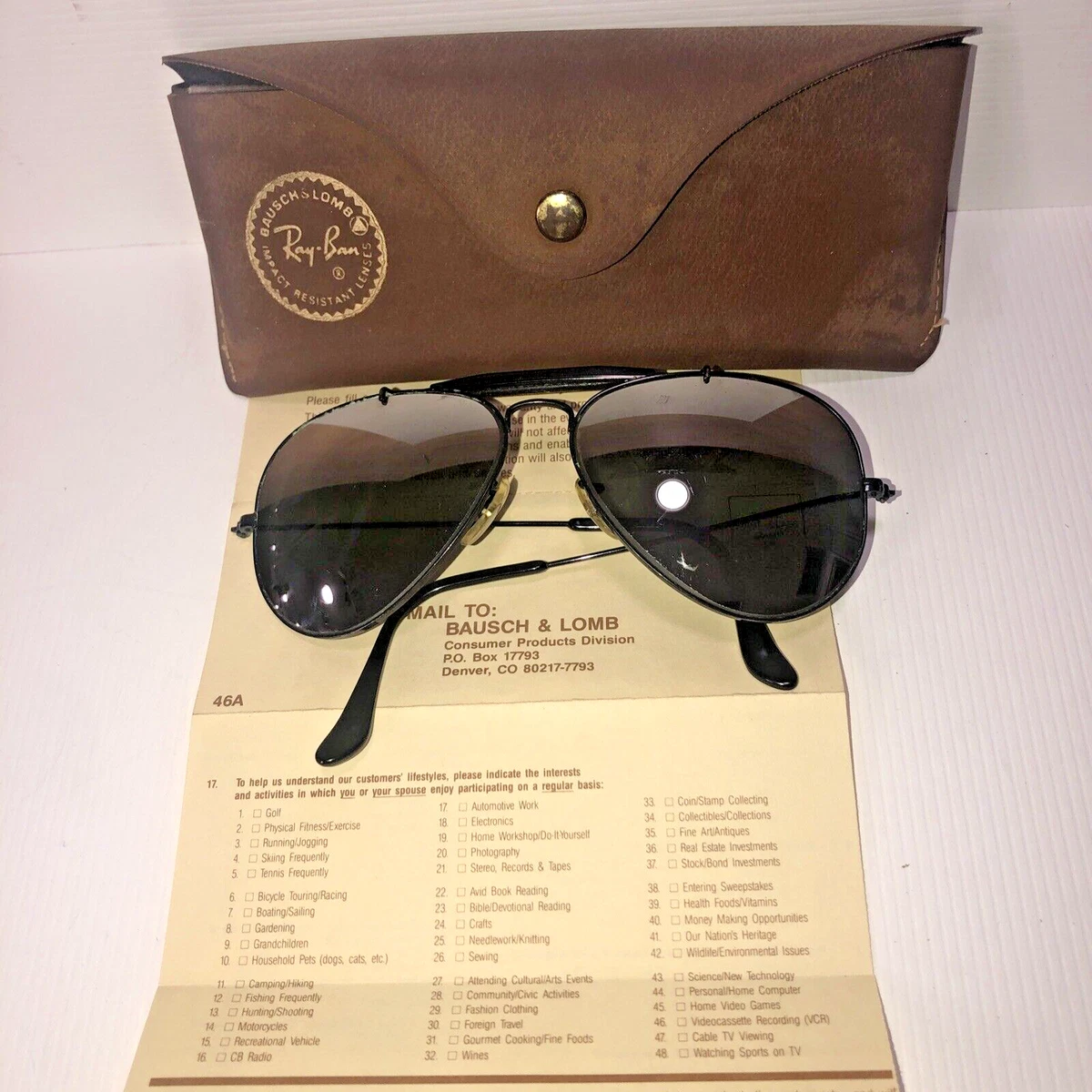 Original Ray-Ban Sunglasses With Original Box & Paper B & L 581 - 114 USA