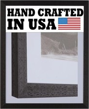 Custom Matted Picture Poster Frame  Mat 1-1/8" Black Modern 313VIII 16x20 24x36