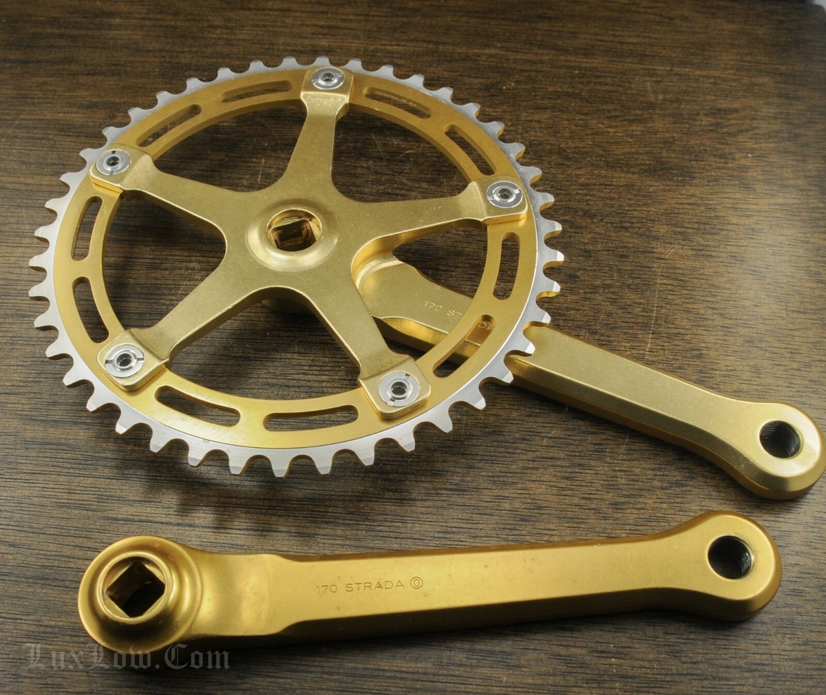 Vintage 80s Campagnolo Old School Gold BMX Bike CRANKS 170 43t NOS