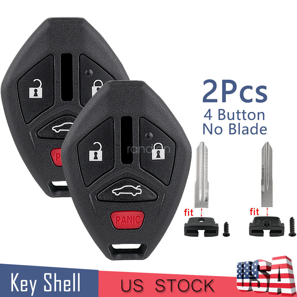2 Key Fob Case Shell Pad Replacement For Mitsubishi Eclipse Galant Lancer Mirage