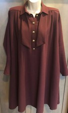 Spectacular Vintage Ungaro Parallele Paris Plum Crepe Swing Bias Cut Dress S M