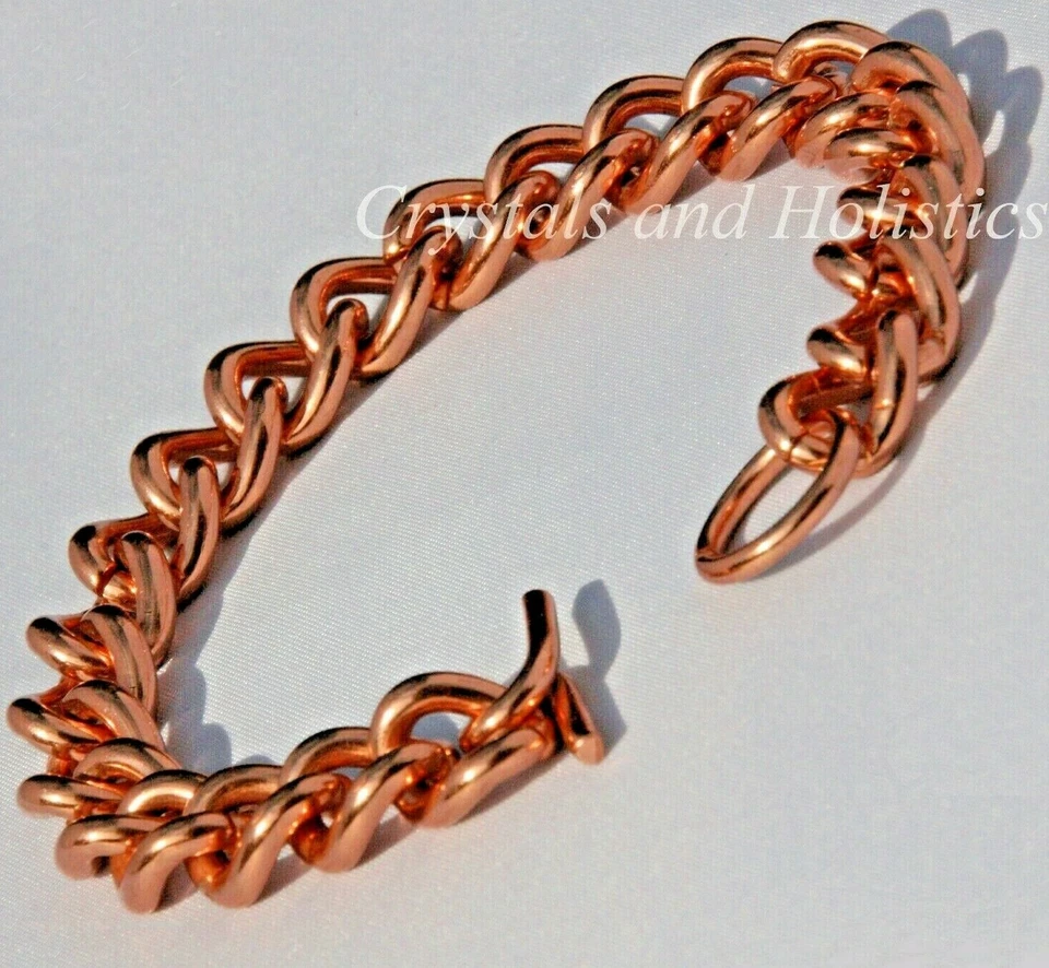 Non Magnetic Mens Solid Copper CHAIN LINK Therapy Bracelet Relief Arthritis ( X)