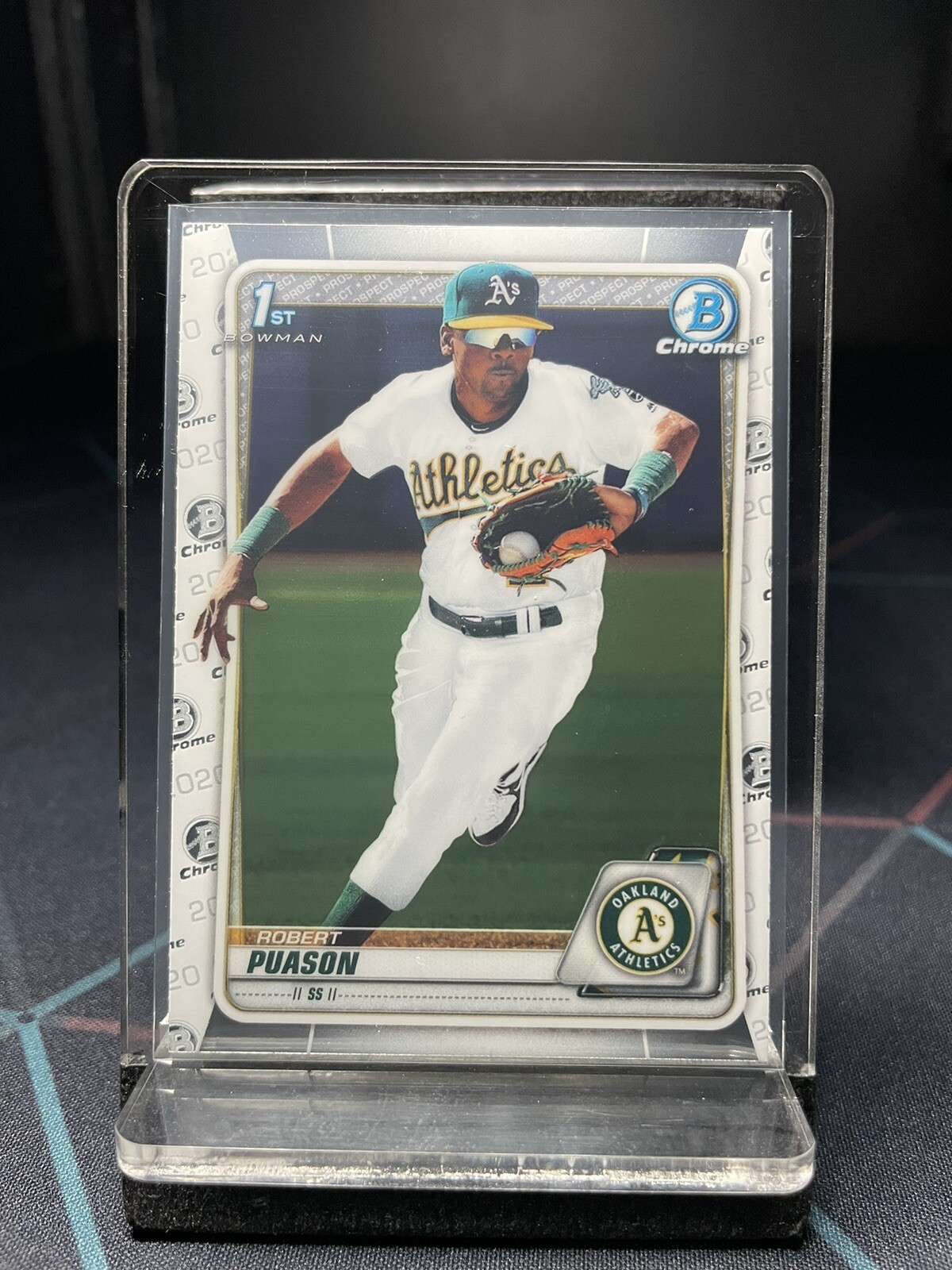 2020 Bowman Chrome Prospects BCP145 Robert Puason 1st Card Athletics