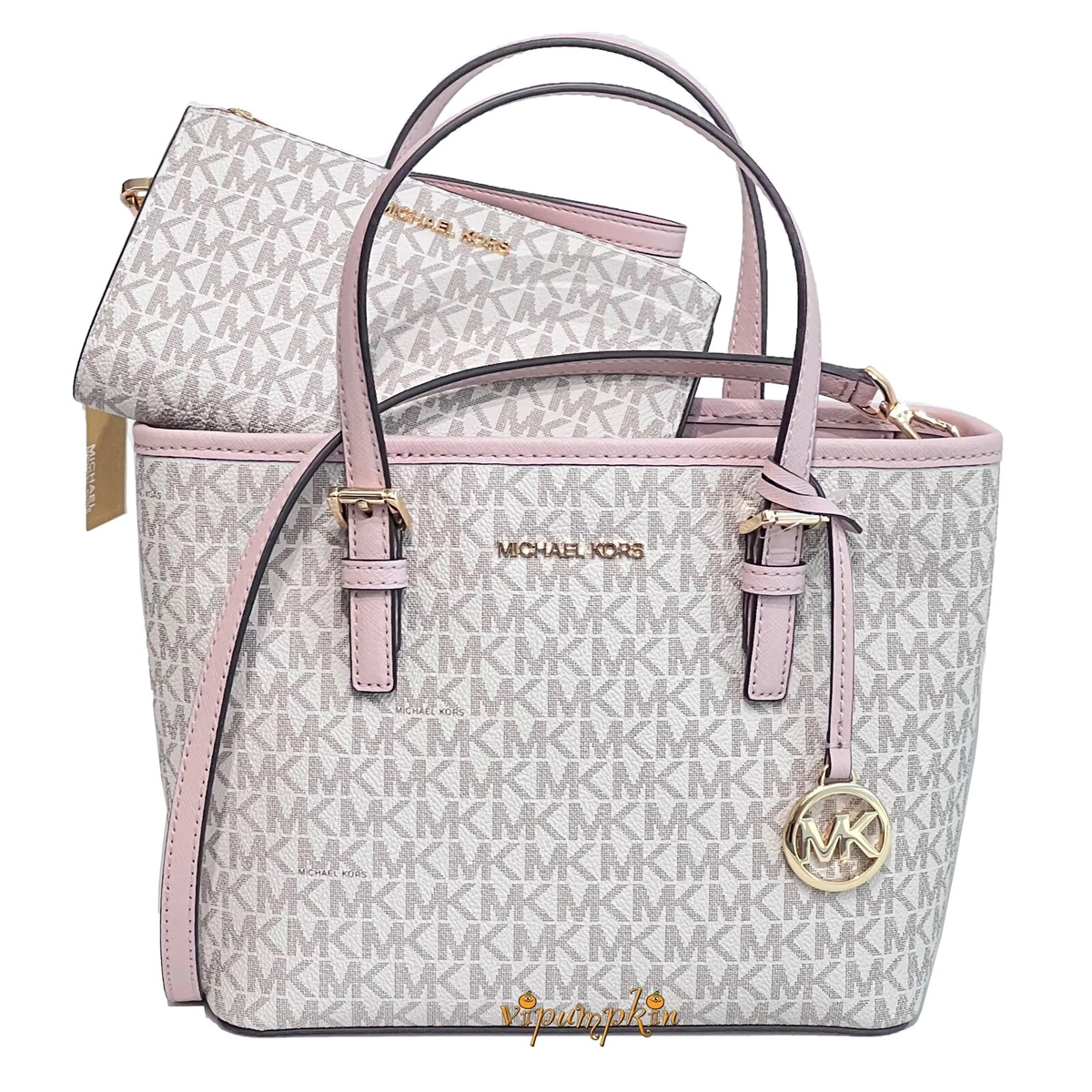 Michael kors jet set top zip best sale tote vanilla
