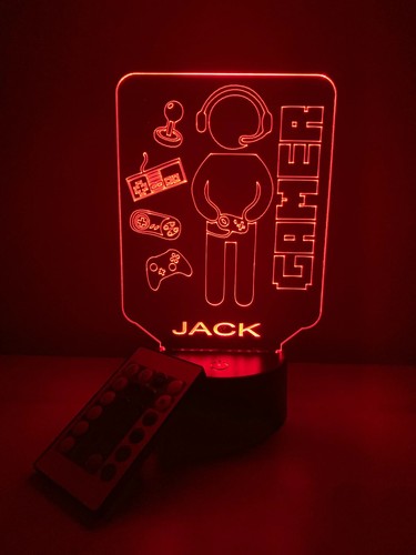 Gamer Night Light, Custom Engraved LED Light, Personalized FREE, 16 Color Option - Picture 10 of 10