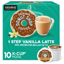 The Original Donut Shop, Vanilla Latte Flavored Keurig K-Cup Coffee Pods, 10 Ct