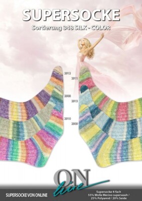 ONline Supersocke Silk Color 4-fach Sort. 348 Socken wolle Merino Seide