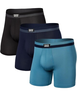 Saxx Multi Sport Performance 3 Pack Mesh Boxer Brief Slim Fit Size Medium