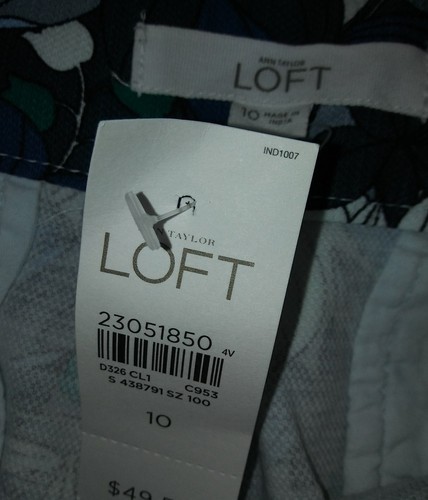 Ann Taylor LOFT The Riviera Damenshorts Größe 10 blau Hibiskus Blumenmuster - Bild 8 von 9