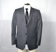 Banana Republic Blazer Jacket 100 Wool Men Size 42R Dark Gray Tailored Fit