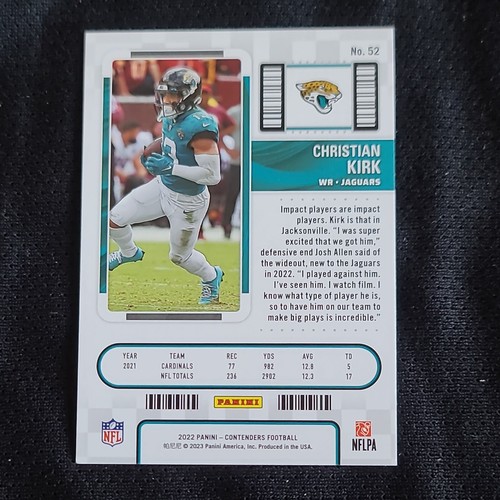 2022 Contenders Season Ticket Christian Kirk # 52 Jacksonville Jaguars - Picture 6 of 10