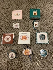 Longaberger Basket Ceramic Tie Ons Lot Of 5 Christmas American Mother ‘s Day NIB