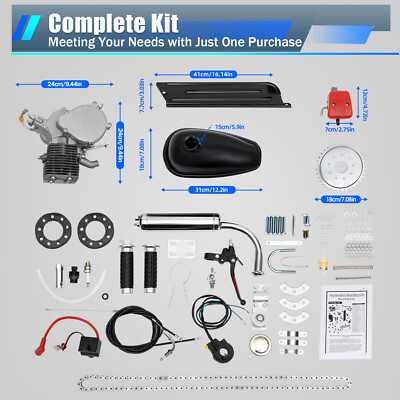 #ad Full Set 100CC Bicycle Motorized 2 Stroke Gas Petrol Bike Engine Motor Kit NEW $147.89