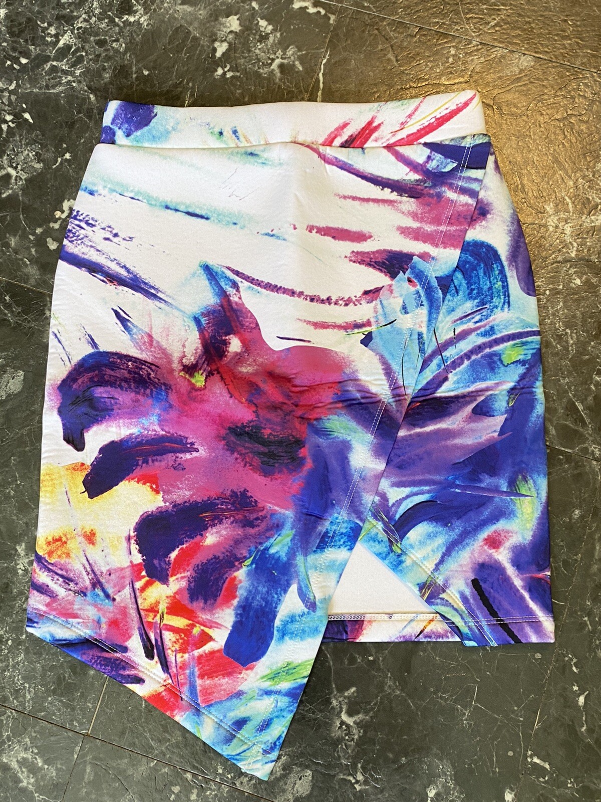 Ivyrevel ASOS Women's Mini Skirt in XS Watercolor Asymmetrical Design