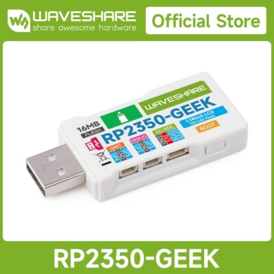 Waveshare RP2350-GEEK Scheda Di Sviluppo Con Microcontrollore RP2350, LCD A Colori E Custodia In Plastica